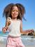Girl's tank top with frilled straps ecru+sage green - vertbaudet enfant 