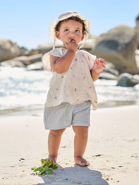Blouse manches courtes bébé fille écru - vertbaudet enfant 
