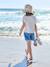 Girl's t-shirt with embroidered details coral+ecru+khaki - vertbaudet enfant 