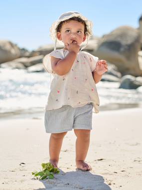 Baby-Girls' cotton gauze shorts 