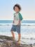 Elasticated bermuda shorts for boys denim blue+fir green+pastel yellow - vertbaudet enfant 