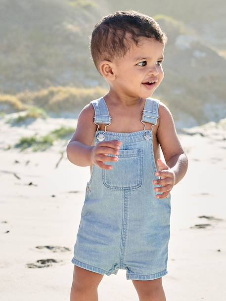 Denim short dungarees for baby boys double stone - vertbaudet enfant 
