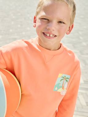 Boys-Cardigans, Jumpers & Sweatshirts-Sweatshirts & Hoodies-Round-neck long-sleeved sweatshirt for boys