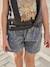 Girls' patterned denim shorts grey+light blue - vertbaudet enfant 