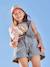 Girls' patterned denim shorts grey+light blue - vertbaudet enfant 