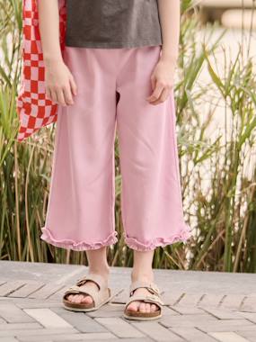 Girls-Wide-Leg, Lyocell Bermuda Shorts for Girls 