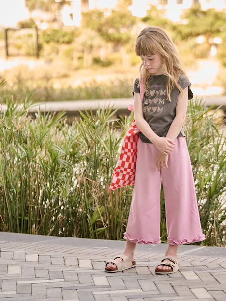 Short-sleeved t-shirt anthracite+rose - vertbaudet enfant 