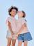 Girls' patterned denim shorts grey+light blue - vertbaudet enfant 