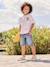 T-shirt garçon motifs devant et dos anthracite+blanc+bleu ciel+bleu océan+bois de rose - vertbaudet enfant 
