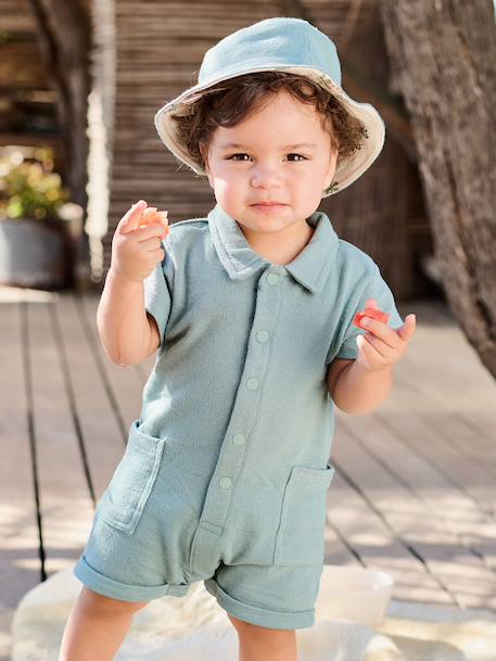 Ensemble combinaison bob réversible vert émeraude - vertbaudet enfant 