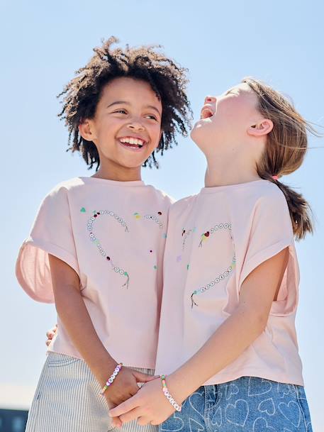 Lot T-shirt et bracelets meilleures amies lilas - vertbaudet enfant 