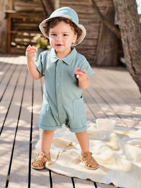 Ensemble combinaison bob réversible vert émeraude - vertbaudet enfant 