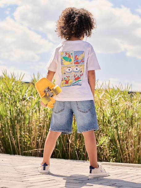 Bermuda en denim garçon taille ajustable double stone+stone - vertbaudet enfant 