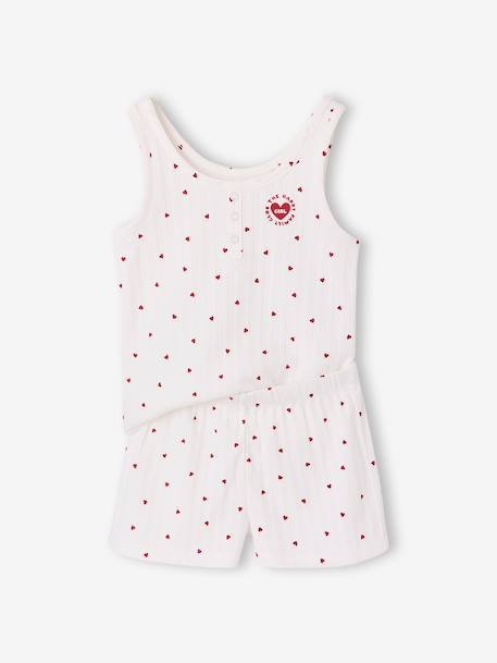 Girl's cotton pyjama short set with cami top ecru - vertbaudet enfant 