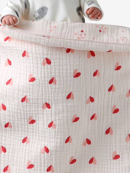 Blanket + Pillow for Dolls, in Cotton Gauze caramel+printed pink+rose+White+yellow - vertbaudet enfant 