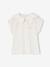 Girls' fancy embroidered collar T-shirt coral+ecru - vertbaudet enfant 