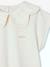 Girls' fancy embroidered collar T-shirt coral+ecru - vertbaudet enfant 