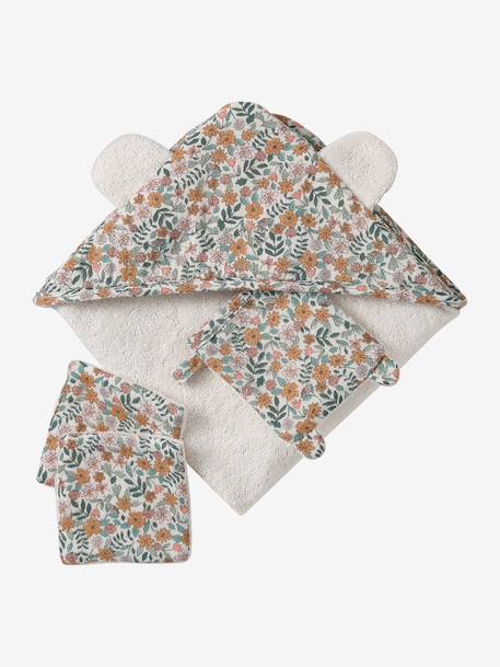 Set with Bath Cape + Mitten + Baby Wipes, for Dolls yellow - vertbaudet enfant 