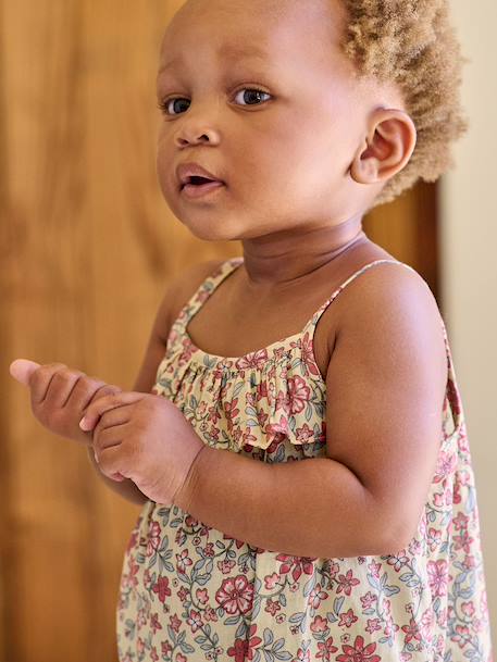 Girl's playsuit with thin straps pale yellow - vertbaudet enfant 