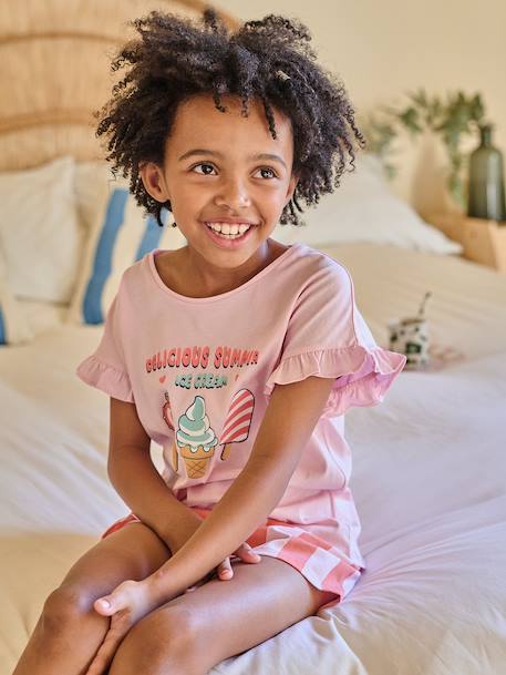 Pack of 2 girls' short-sleeved pyjamas rose - vertbaudet enfant 