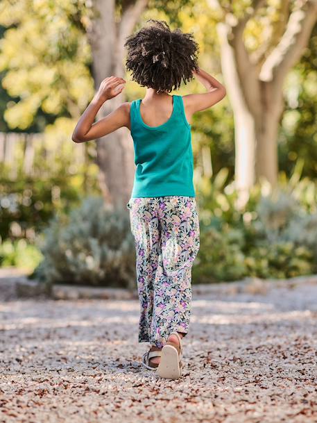 Débardeur fille côtelé vert émeraude - vertbaudet enfant 