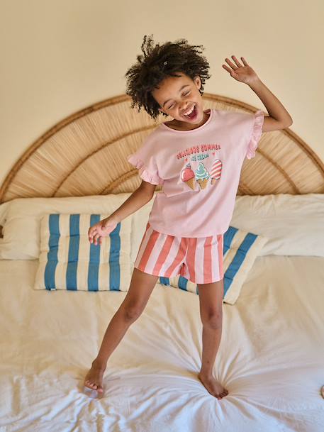 Pack of 2 girls' short-sleeved pyjamas rose - vertbaudet enfant 