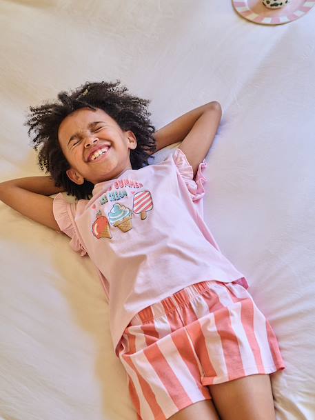 Pack of 2 girls' short-sleeved pyjamas rose - vertbaudet enfant 
