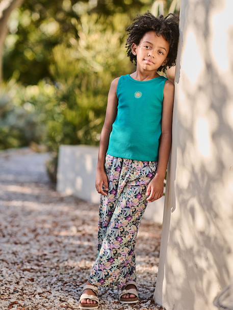 Floral Print Trousers beige+green+vanilla - vertbaudet enfant 