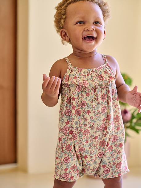 Girl's playsuit with thin straps pale yellow - vertbaudet enfant 