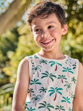 Débardeur garçon imprimé tropical - vertbaudet enfant Garçon-T-shirt, polo, sous-pull-T-shirt-Débardeur garçon imprimé tropical