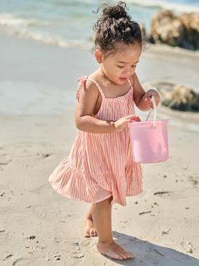 Baby-Dresses & Skirts-Baby girl's organic cotton dress with braces