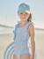 Maillot de bain rayé 1 pièce fille bleu ciel - vertbaudet enfant 