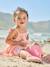 Baby girl's organic cotton dress with braces beige+striped pink - vertbaudet enfant 