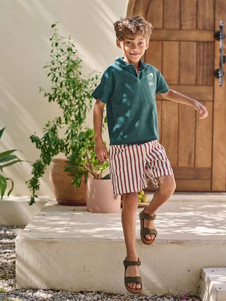 Polo garçon manches courtes vert sapin - vertbaudet enfant 