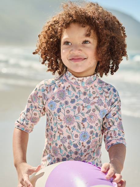 Girls' UV Protection two-piece swimsuit nude pink - vertbaudet enfant 