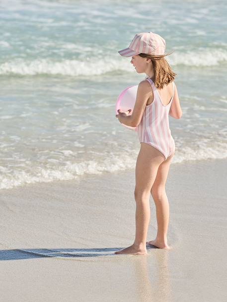 Girl's one-piece swimsuit rose - vertbaudet enfant 