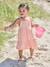 Baby girl's organic cotton dress with braces beige+striped pink - vertbaudet enfant 