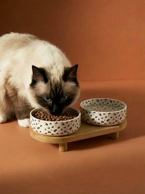 Bedding & Decor-Decoration-Pet Accessories-Pack of 2 ceramic bowls with stand