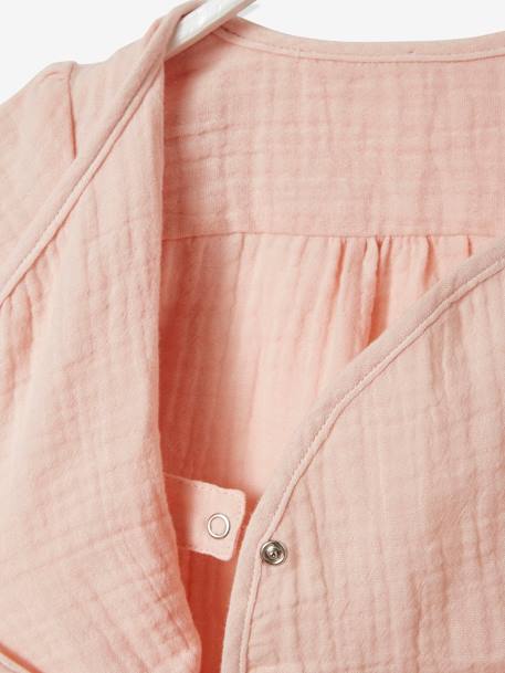 Bodysuit in Cotton Gauze, for Babies Light Pink - vertbaudet enfant 