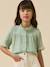 Chemise fille en gaze - coton biologique bleu jean+vert sauge - vertbaudet enfant 