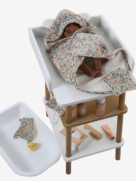 Set with Bath Cape + Mitten + Baby Wipes, for Dolls yellow - vertbaudet enfant 
