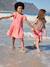 Girls' cotton gauze dress with short embroidered sleeves coral+yellow - vertbaudet enfant 