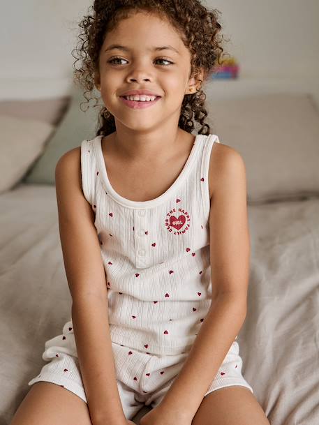 Pyjashort fille capsule famille écru - vertbaudet enfant 