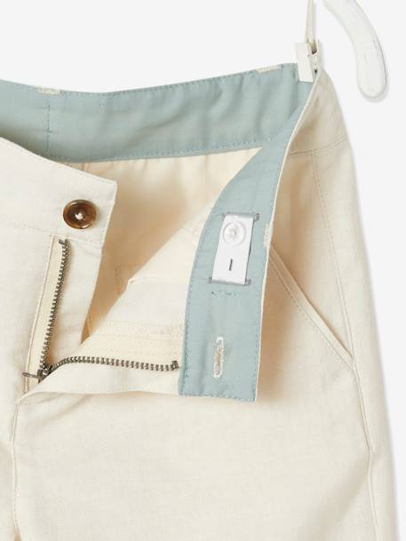 Bermuda garçon cérémonie en coton/lin beige+beige clair+bleu+marine foncé+vert sauge - vertbaudet enfant 