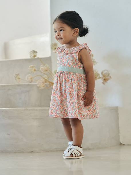 Baby girl's dress with bow and back opening multicoloured - vertbaudet enfant 
