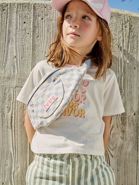 Sac banane animation poche chat fille bleu pâle+blush+double stone+multicolore+rose - vertbaudet enfant 