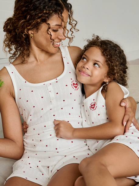 Pyjama court femme Capsule famille écru - vertbaudet enfant 