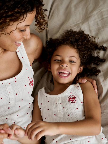 Girl's cotton pyjama short set with cami top ecru - vertbaudet enfant 