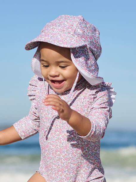Girls' UV protective cap ecru - vertbaudet enfant 