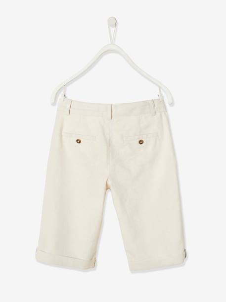 Bermuda garçon cérémonie en coton/lin beige+beige clair+bleu+marine foncé+vert sauge - vertbaudet enfant 